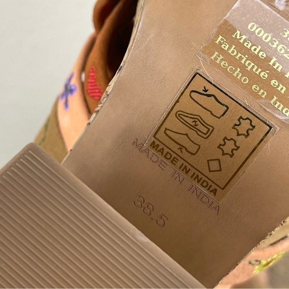 Free People Lisbon Platform Sandbar Multi Leather Suede Mule Size EU 38.5 Women - Picture 11 of 16